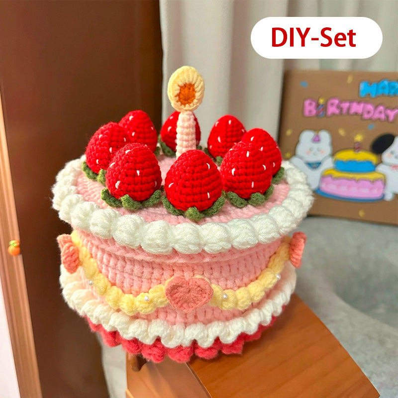 Geburtstagskuchen Häkelset & Fertigprodukt – Handgemachte Deko mit Liebe 🎂🧶-LW05