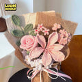 Handgemachter kleiner Häkelblumenstrauß – Zarte Häkelblumen als Brautstrauß, Geschenk & Dekoration | LW25