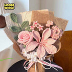 Handgemachter kleiner Häkelblumenstrauß – Zarte Häkelblumen als Brautstrauß, Geschenk & Dekoration | LW25
