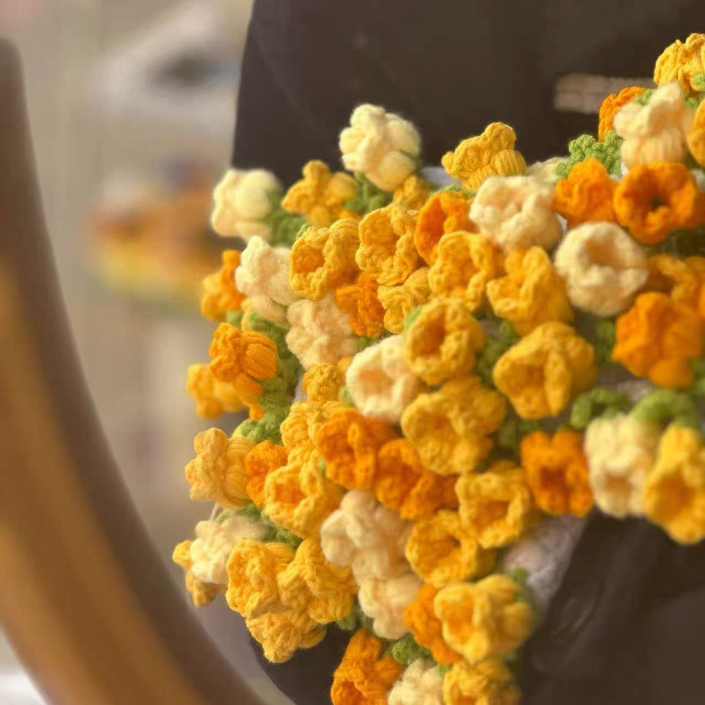 🎁 Handgemachte Strickdecke mit 3D-Blumen 🌷 – das perfekte Geschenk voller Wärme & Stil-(LW01)