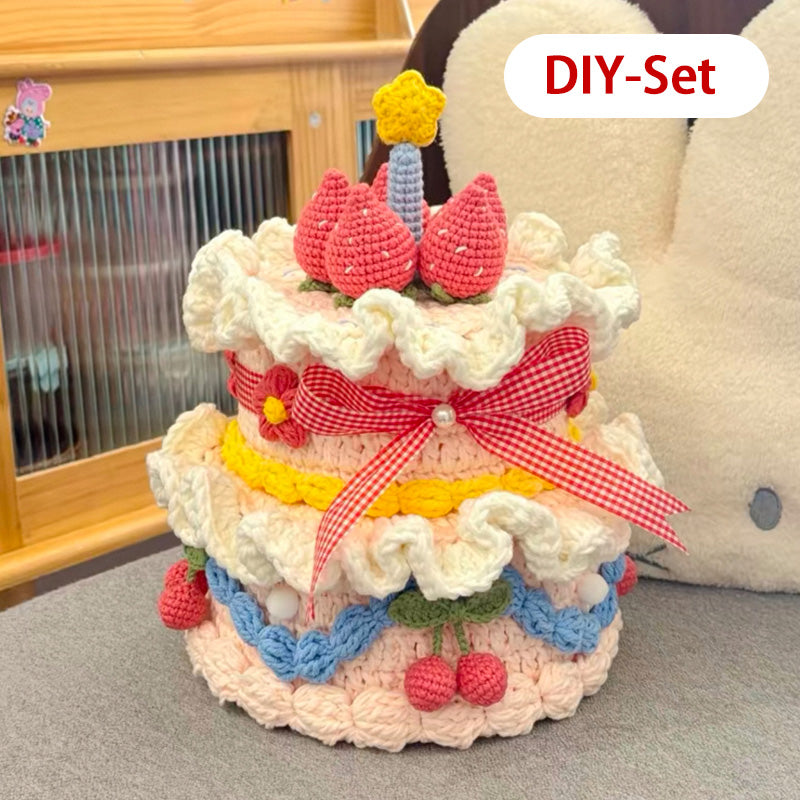 Geburtstagskuchen Häkelset & Fertigprodukt – Handgemachte Deko mit Liebe 🎂🧶-LW05