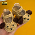LW13-🐶🤎 Handgehäkelte Babyschuhe im Hunde-Design – Niedliche Neugeborenen-Schuhe | Perfektes Geschenk 👶🎁