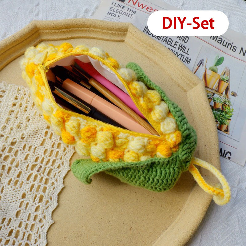 Gehäkeltes Federmäppchen im Mais-Design 🌽🧶 – DIY-Set & Fertigprodukt-LW06