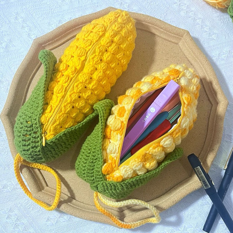 Gehäkeltes Federmäppchen im Mais-Design 🌽🧶 – DIY-Set & Fertigprodukt-LW06
