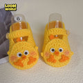 LW15-🐥💛 Handgehäkelte Babyschuhe im Küken-Design – Weiche Neugeborenen-Schuhe 👶🎁