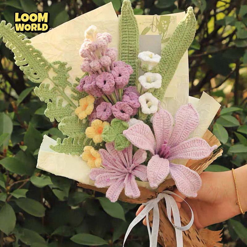 Handgemachter gehäkelter Blumenstrauß – Häkelblumen als Geschenk & Dekoration |LW24