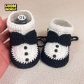 LW17-🤵 Handgehäkelte Babyschuhe im Gentleman-Stil – Elegante Neugeborenen-Schuhe 👶✨