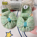 LW19-🎀💚 Handgehäkelte Babyschuhe mit Schleife – Weiche Neugeborenen-Schuhe 👶✨