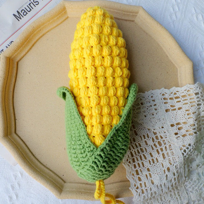 Gehäkeltes Federmäppchen im Mais-Design 🌽🧶 – DIY-Set & Fertigprodukt-LW06