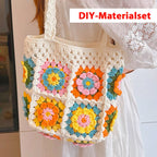 Handgestrickte Blumen-Umhängetasche 🌼 | Fertig oder als DIY-Set erhältlich-(LW04-A)