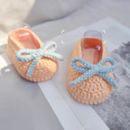 LW10-🩰💙 Zauberhafte Baby-Ballerinas in Rosa – Weiche Neugeborenen-Schuhe mit Schleifendekor
