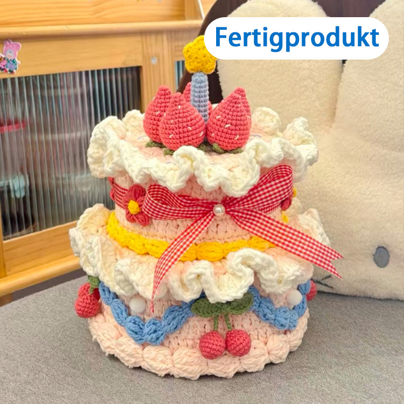 Geburtstagskuchen Häkelset & Fertigprodukt – Handgemachte Deko mit Liebe 🎂🧶-LW05