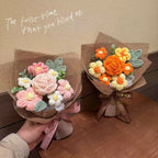Handgemachter kleiner Häkelblumenstrauß – Zarte Häkelblumen als Brautstrauß, Geschenk & Dekoration | LW25